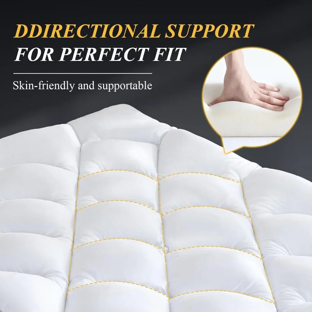 DOWNCOOL 3 Inch Twin Mattress Topper, Ultra Thick Fluffy Supportive Memory Foam